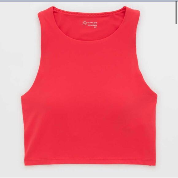Offline by Aerie Women's High Neck Sports Bra Calypso Pink Size XS Longline - Picture 1 of 7